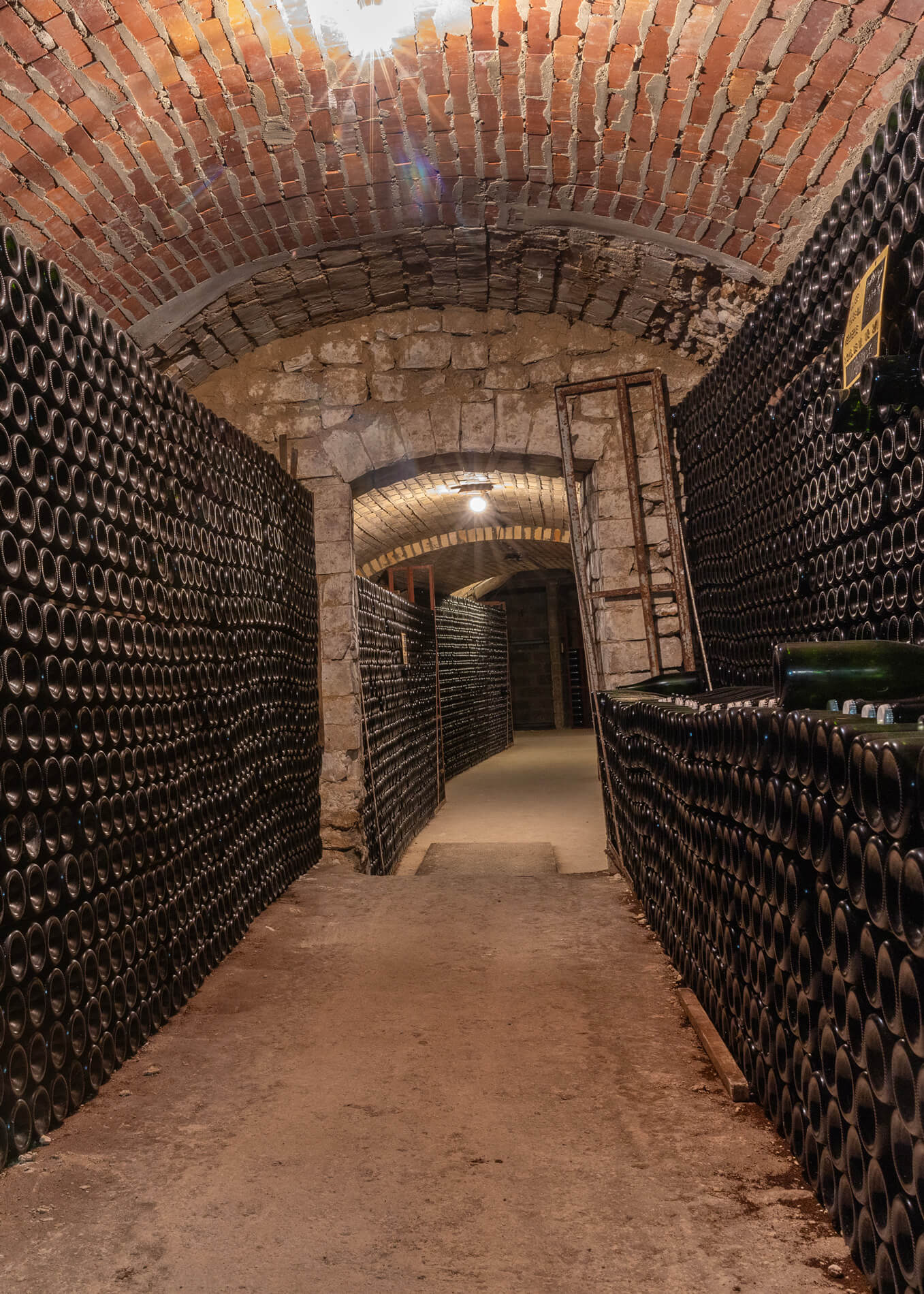 Cellars of the Trichet estate, where the bottles of champagne are stored while they age